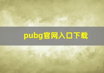 pubg官网入口下载