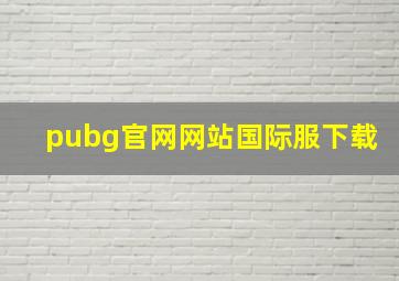 pubg官网网站国际服下载