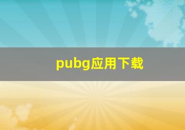 pubg应用下载