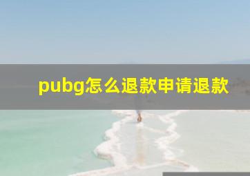 pubg怎么退款申请退款