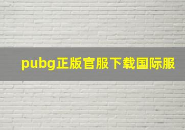 pubg正版官服下载国际服