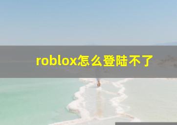 roblox怎么登陆不了