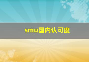 smu国内认可度