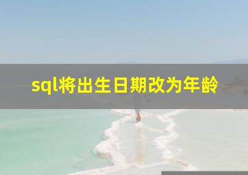 sql将出生日期改为年龄