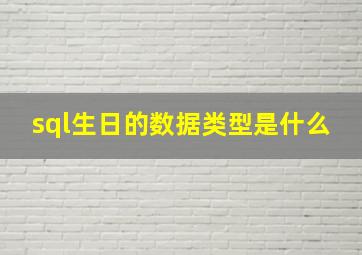 sql生日的数据类型是什么