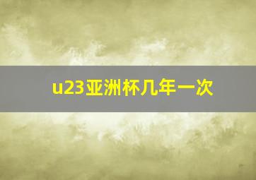 u23亚洲杯几年一次