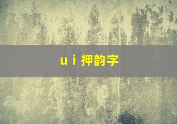 uⅰ押韵字