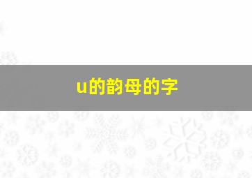 u的韵母的字