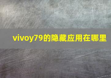 vivoy79的隐藏应用在哪里