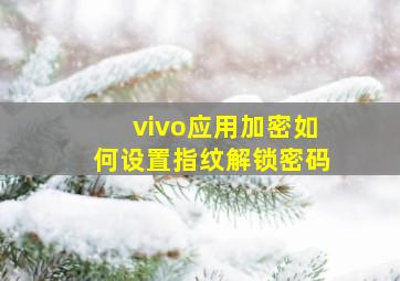 vivo应用加密如何设置指纹解锁密码