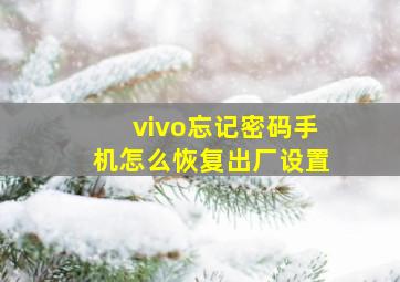 vivo忘记密码手机怎么恢复出厂设置