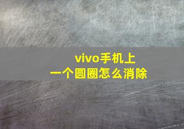 vivo手机上一个圆圈怎么消除