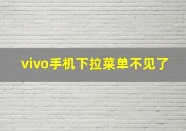 vivo手机下拉菜单不见了