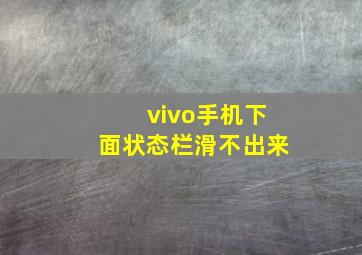 vivo手机下面状态栏滑不出来