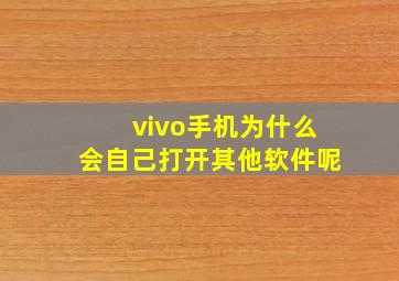 vivo手机为什么会自己打开其他软件呢