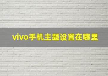 vivo手机主题设置在哪里