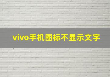 vivo手机图标不显示文字