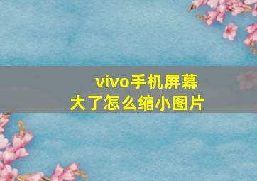 vivo手机屏幕大了怎么缩小图片