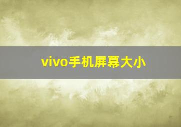 vivo手机屏幕大小