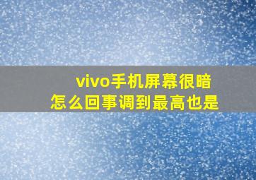 vivo手机屏幕很暗怎么回事调到最高也是