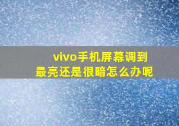 vivo手机屏幕调到最亮还是很暗怎么办呢