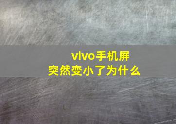 vivo手机屏突然变小了为什么