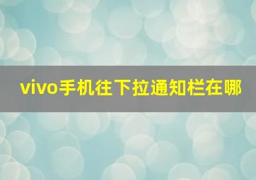 vivo手机往下拉通知栏在哪