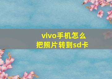 vivo手机怎么把照片转到sd卡