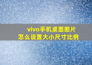 vivo手机桌面图片怎么设置大小尺寸比例