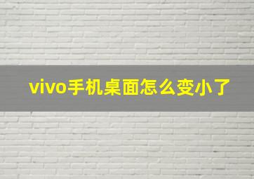 vivo手机桌面怎么变小了