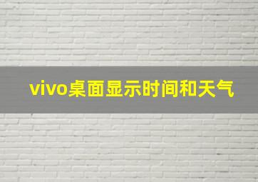 vivo桌面显示时间和天气