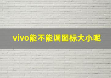 vivo能不能调图标大小呢