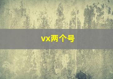 vx两个号