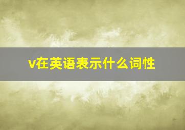 v在英语表示什么词性