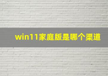 win11家庭版是哪个渠道