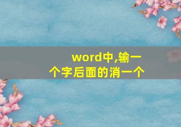 word中,输一个字后面的消一个