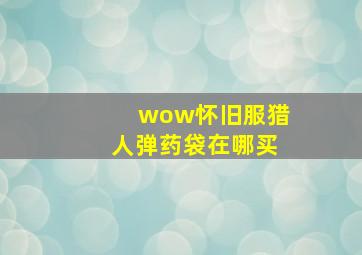 wow怀旧服猎人弹药袋在哪买