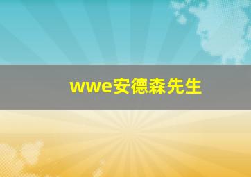 wwe安德森先生