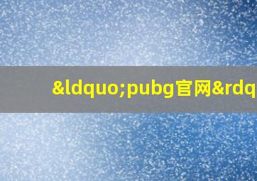 “pubg官网”