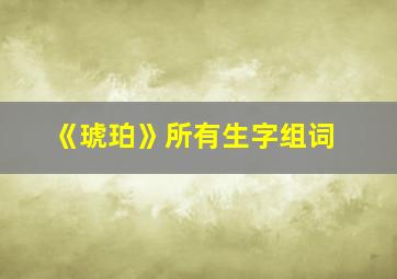 《琥珀》所有生字组词