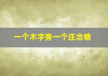 一个木字旁一个庄念啥