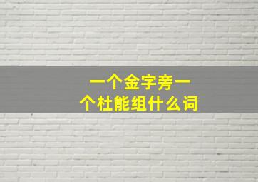 一个金字旁一个杜能组什么词