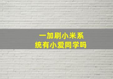 一加刷小米系统有小爱同学吗