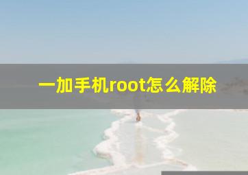 一加手机root怎么解除