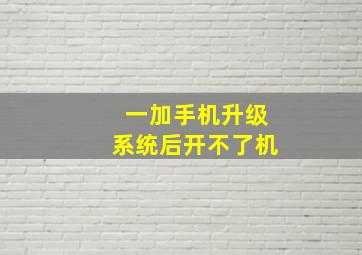 一加手机升级系统后开不了机