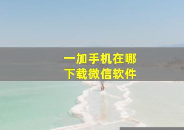 一加手机在哪下载微信软件