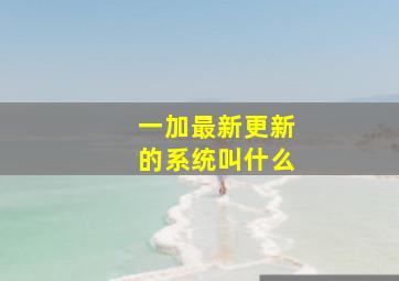 一加最新更新的系统叫什么