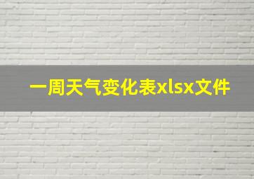 一周天气变化表xlsx文件