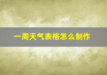 一周天气表格怎么制作