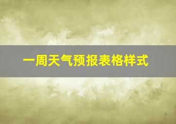 一周天气预报表格样式